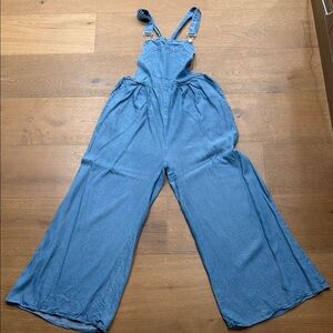 Boutique wide leg Blue Women's Jumpsuit overalls. BOHO 12/14/L soft cotton